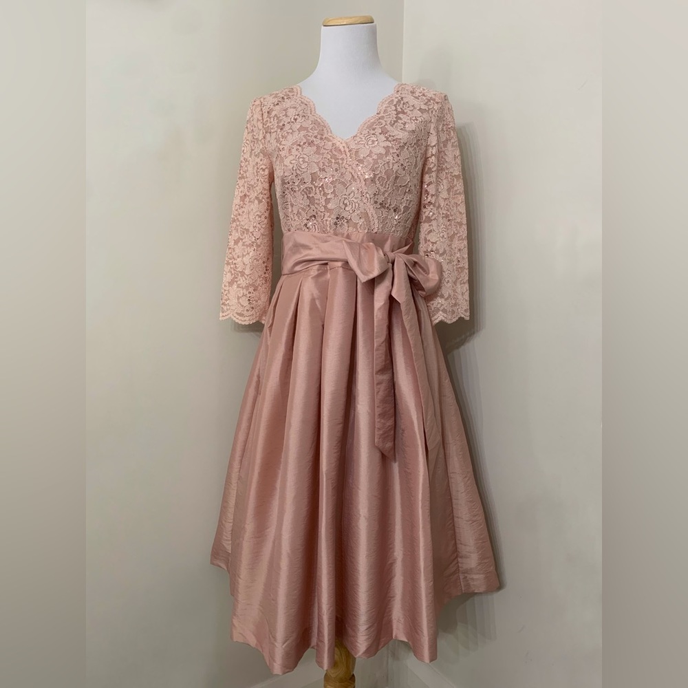 New Jessica Howard Sequin Lace Cocktail Dress Pink Size 6